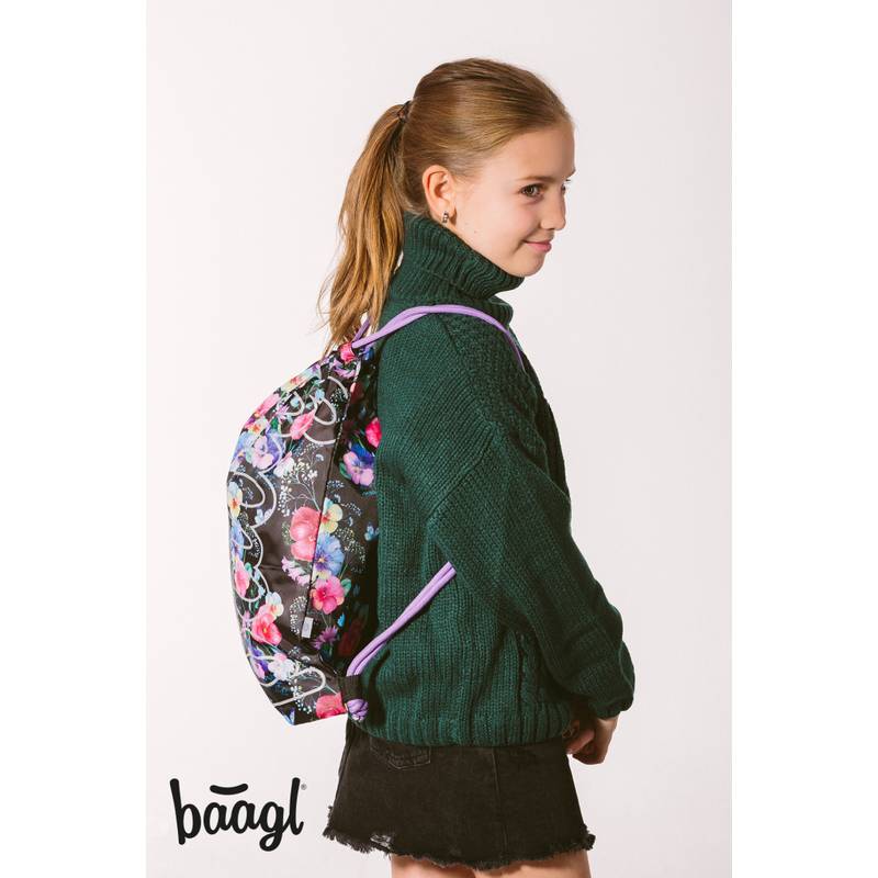 BAAGL SET 3 Skate Flowers: batoh, penál a sáček BAAGL SET 3 Skate Flowers: batoh, penál a sáček