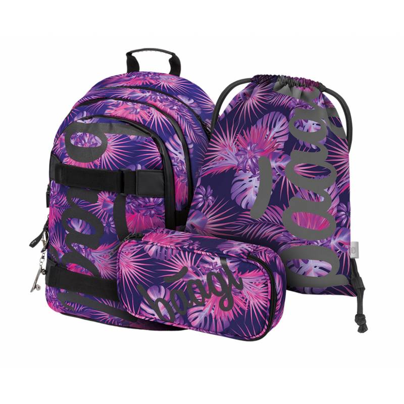 BAAGL SET 3 Skate Violet: batoh, penál a sáček BAAGL SET 3 Skate Violet: batoh, penál a sáček