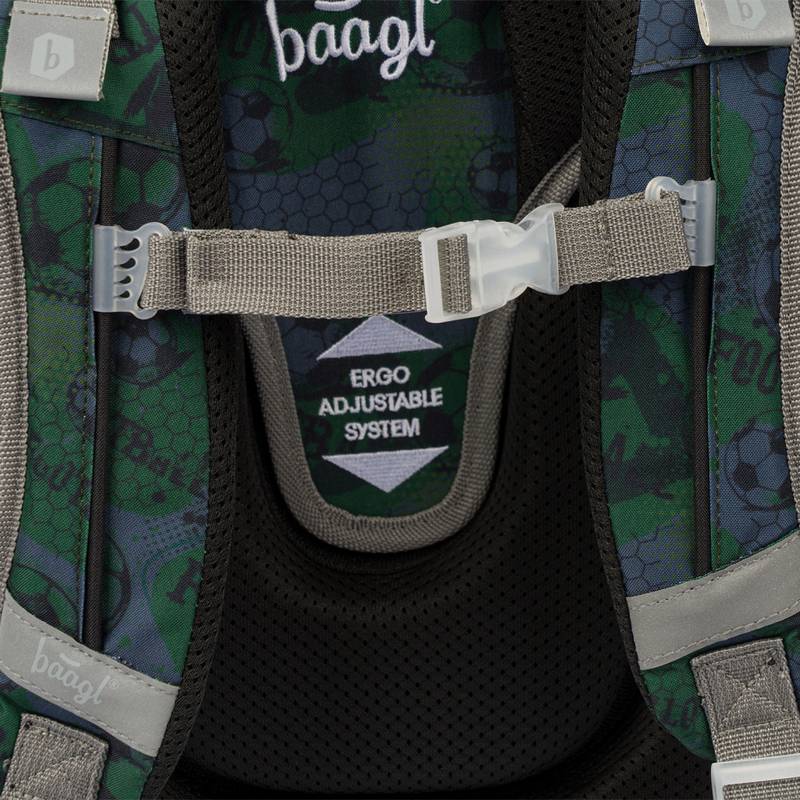 BAAGL SET 3 Ergo Fotbal: aktovka, penál, sáček BAAGL SET 3 Ergo Fotbal: aktovka, penál, sáček