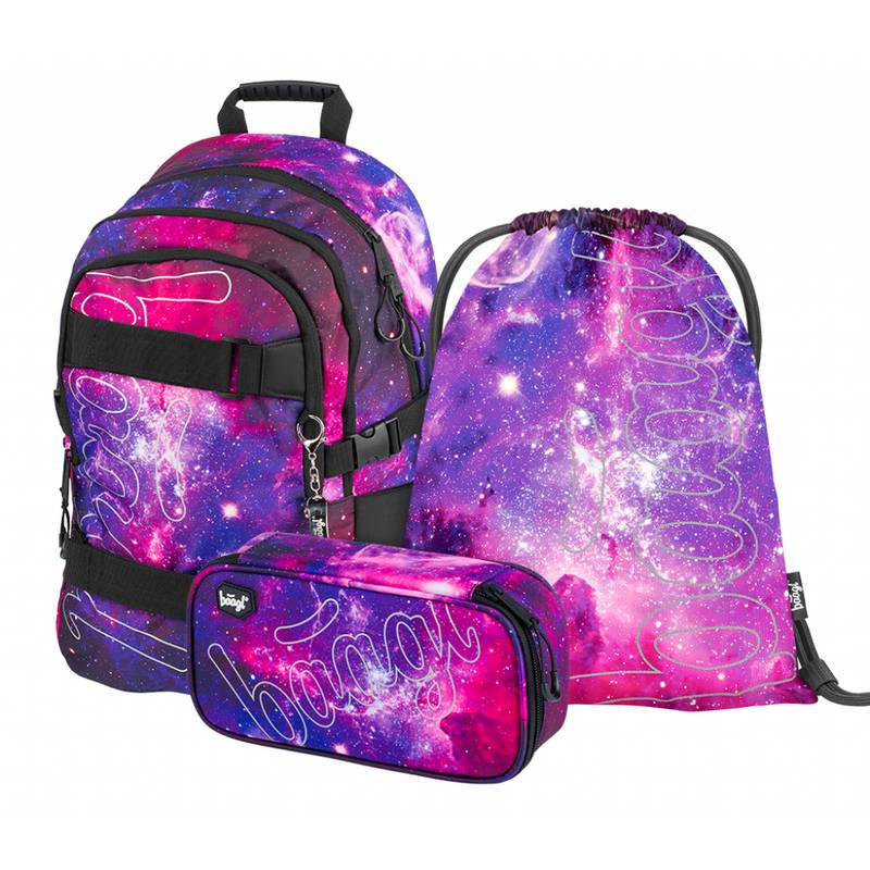 BAAGL SET 3 Galaxy: aktovka, penál, sáček BAAGL SET 3 Galaxy: aktovka, penál, sáček