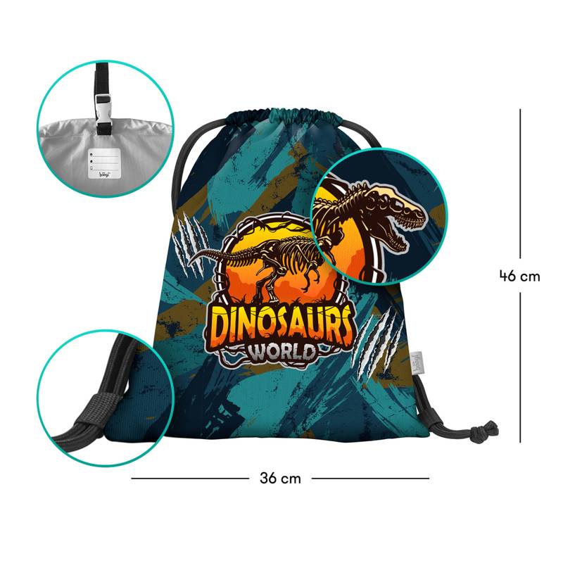 BAAGL Školské vrecko na obuv Dinosaurs World BAAGL Školské vrecko na obuv Dinosaurs World