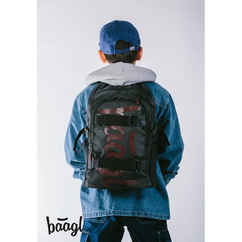BAAGL SADA 3 Skate Red: batoh, peračník, vrecko BAAGL SADA 3 Skate Red: batoh, peračník, vrecko