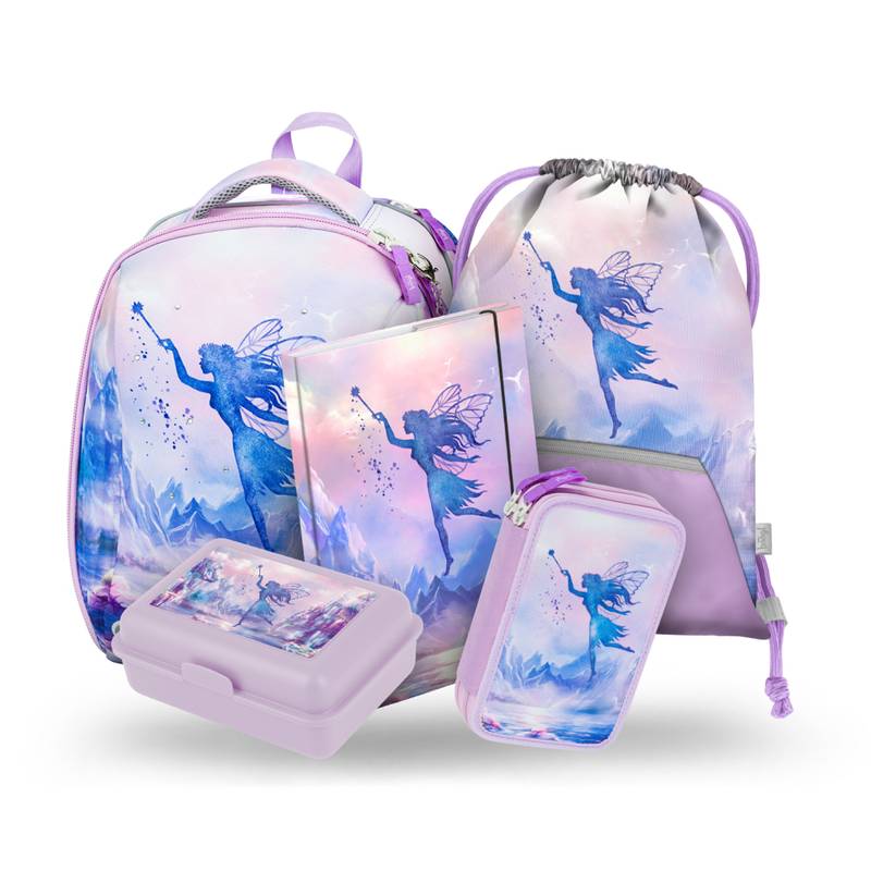 BAAGL SET 5 Shelly Víla: aktovka, penál, sáček, desky, box BAAGL SET 5 Shelly Víla: aktovka, penál, sáček, desky, box