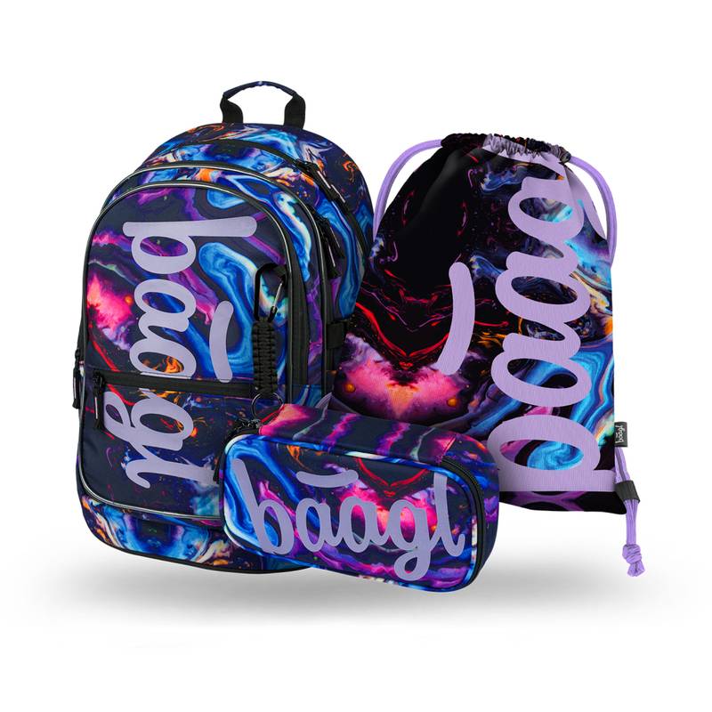 BAAGL SADA 3 Core Marble: batoh, peračník, vrecko BAAGL SADA 3 Core Marble: batoh, peračník, vrecko