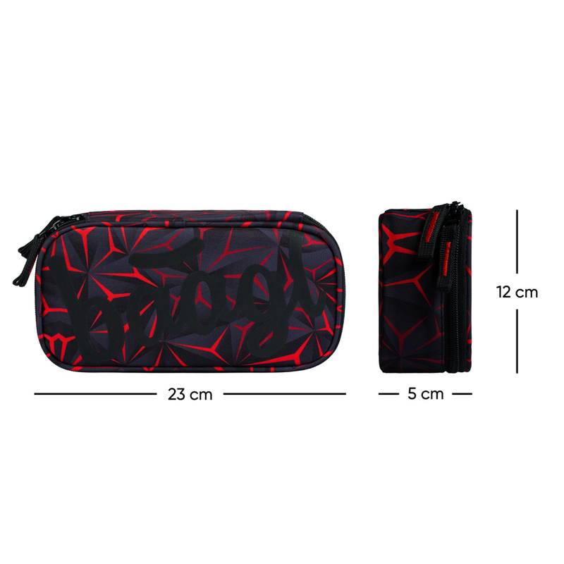 BAAGL SADA 3 Red Polygon: batoh, peračník, vrecko BAAGL SADA 3 Red Polygon: batoh, peračník, vrecko