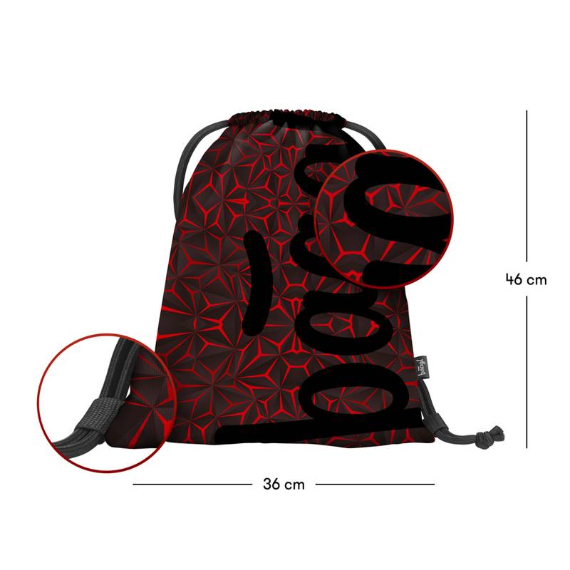 BAAGL SADA 3 Red Polygon: batoh, peračník, vrecko BAAGL SADA 3 Red Polygon: batoh, peračník, vrecko