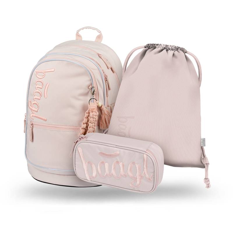 BAAGL SADA 3 Core Creamy: batoh, peračník, vrecko BAAGL SADA 3 Core Creamy: batoh, peračník, vrecko