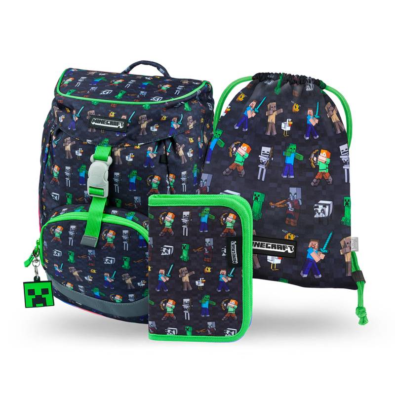 BAAGL SADA 3 Airy Minecraft: batoh, peračník, vrecko BAAGL SADA 3 Airy Minecraft: batoh, peračník, vrecko