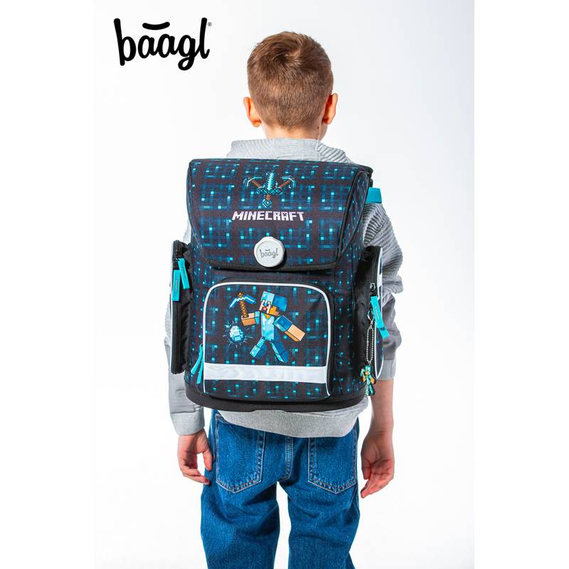 BAAGL Školská aktovka Ergo Minecraft Blue Axe BAAGL Školská aktovka Ergo Minecraft Blue Axe
