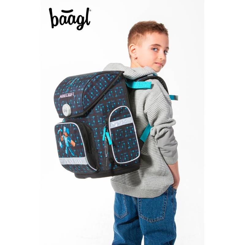 BAAGL Školská aktovka Ergo Minecraft Blue Axe BAAGL Školská aktovka Ergo Minecraft Blue Axe