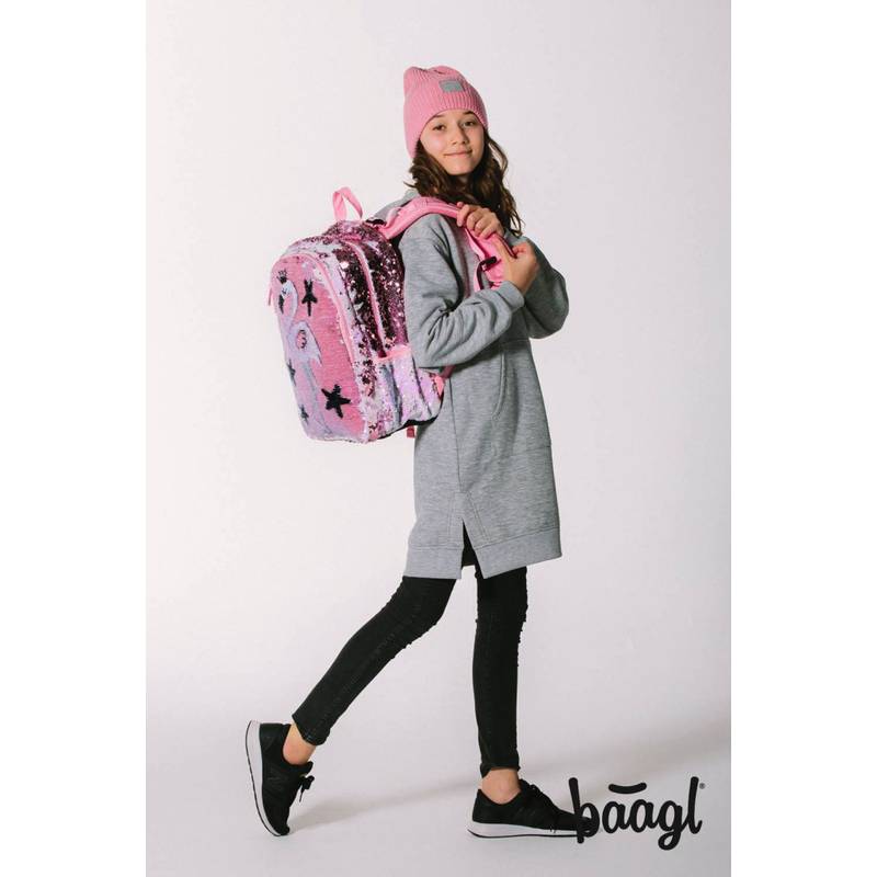 BAAGL Školní batoh Fun Plameňák BAAGL Školní batoh Fun Plameňák