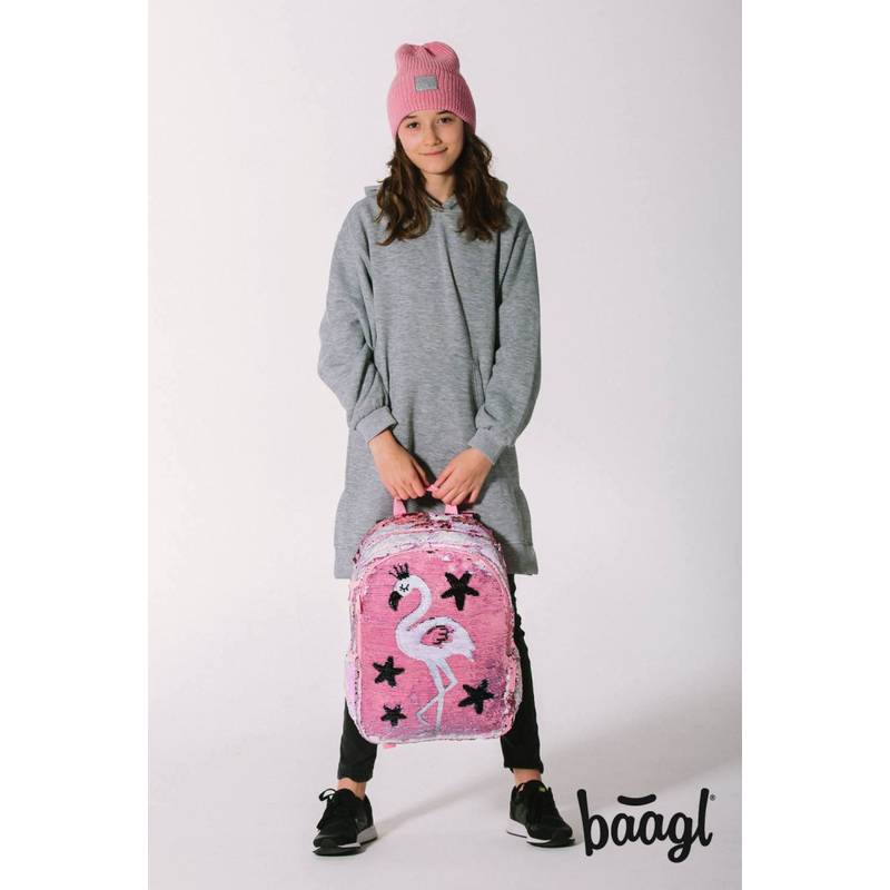 BAAGL Školní batoh Fun Plameňák BAAGL Školní batoh Fun Plameňák