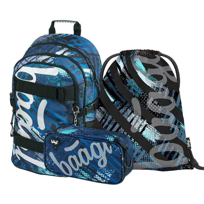 BAAGL SET 3 Skate Struktury: batoh, peračník, sáček BAAGL SET 3 Skate Struktury: batoh, peračník, sáček