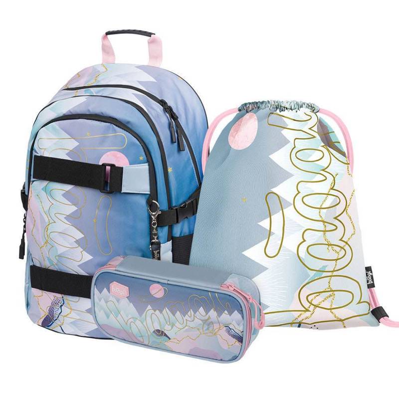 BAAGL SET 3 Skate Moon: batoh, peračník, sáček BAAGL SET 3 Skate Moon: batoh, peračník, sáček