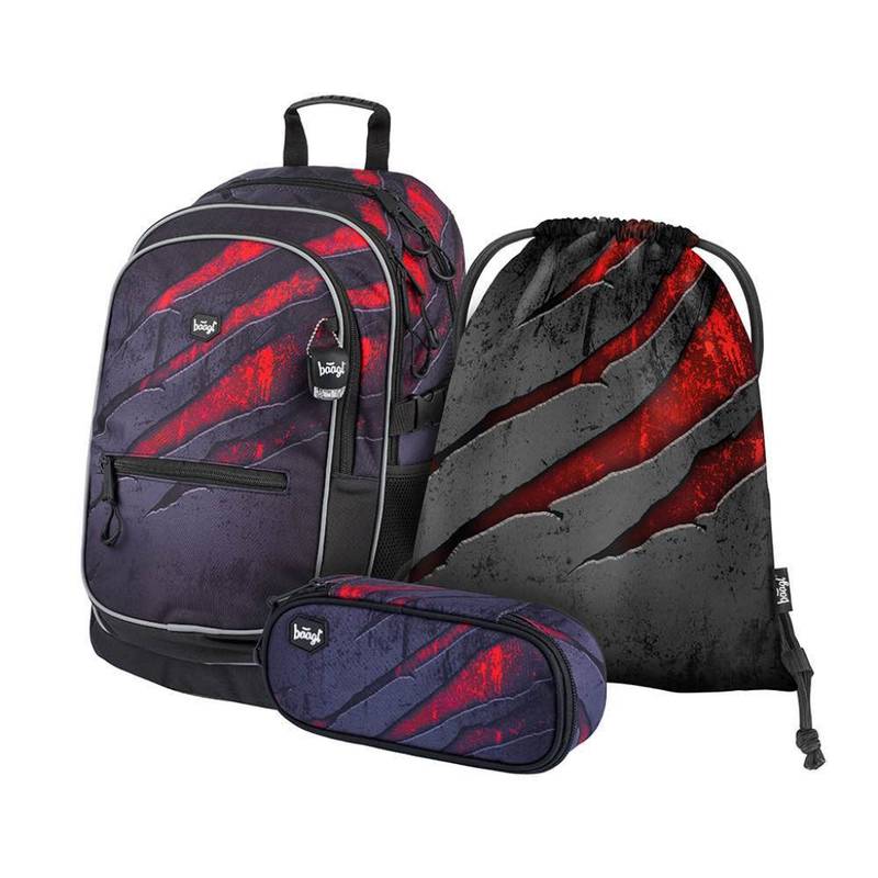 BAAGL SET 3 Core Láva: batoh, peračník, sáček BAAGL SET 3 Core Láva: batoh, peračník, sáček