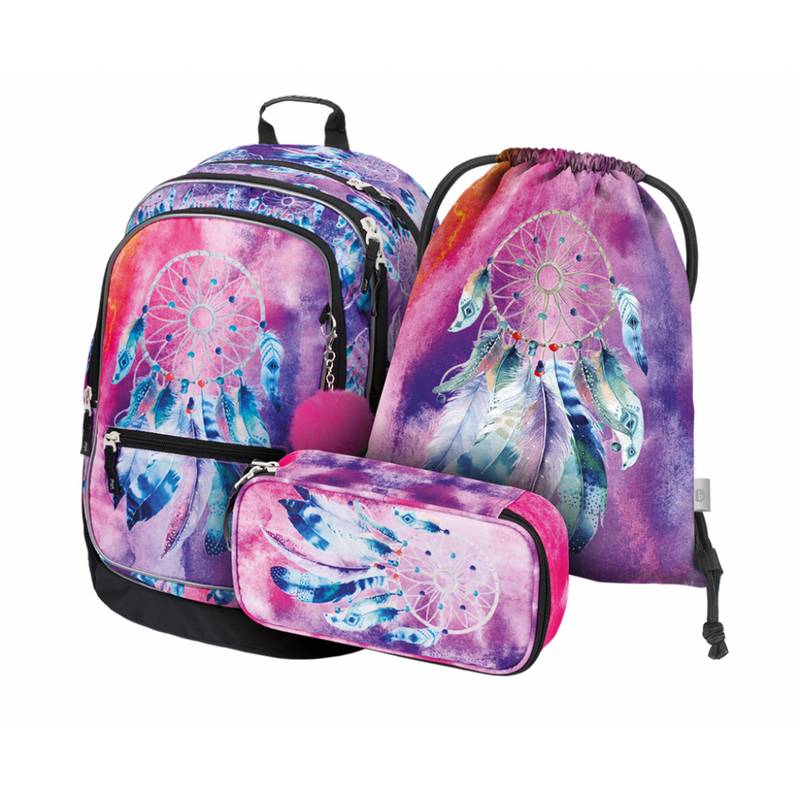 BAAGL SET 3 Core Lapač snů: batoh, peračník a sáček BAAGL SET 3 Core Lapač snů: batoh, peračník a sáček