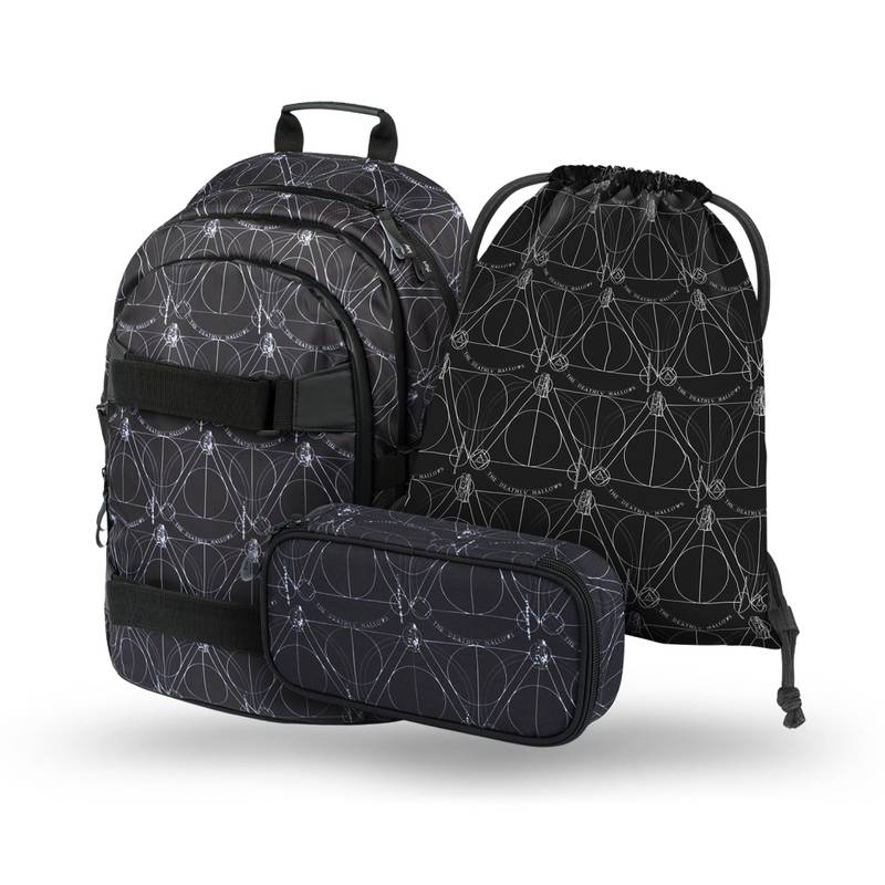 BAAGL SET 3 Skate Harry Potter Relikvie smrti: batoh, penál, sáček BAAGL SET 3 Skate Harry Potter Relikvie smrti: batoh, penál, sáček