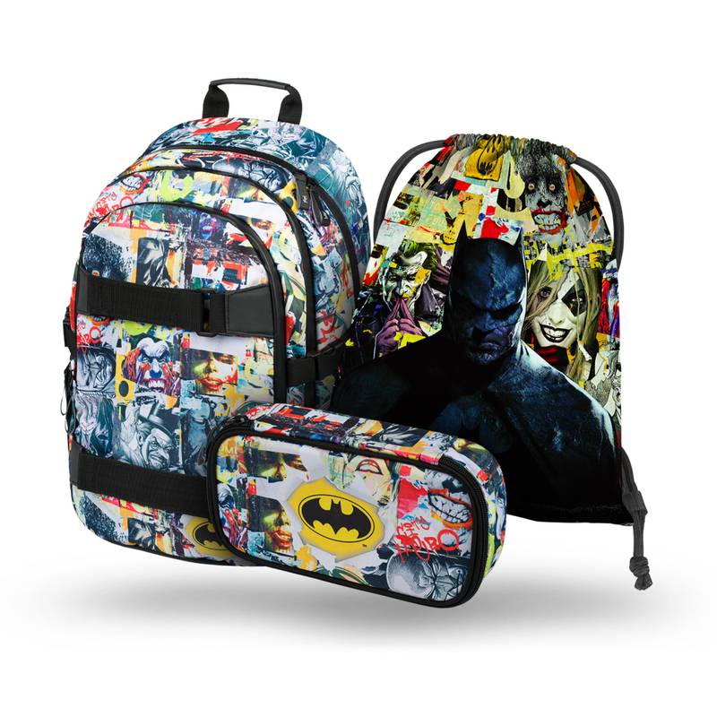 BAAGL SET 3 Skate Batman Komiks: batoh, penál, sáček BAAGL SET 3 Skate Batman Komiks: batoh, penál, sáček