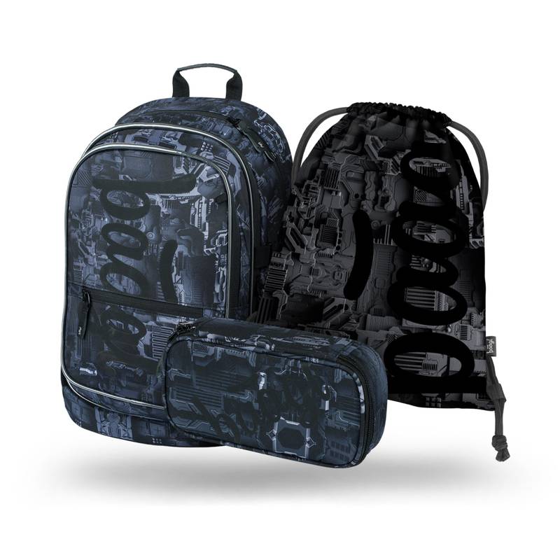 BAAGL SADA 3 Core Technic: batoh, penál, sáček BAAGL SADA 3 Core Technic: batoh, penál, sáček