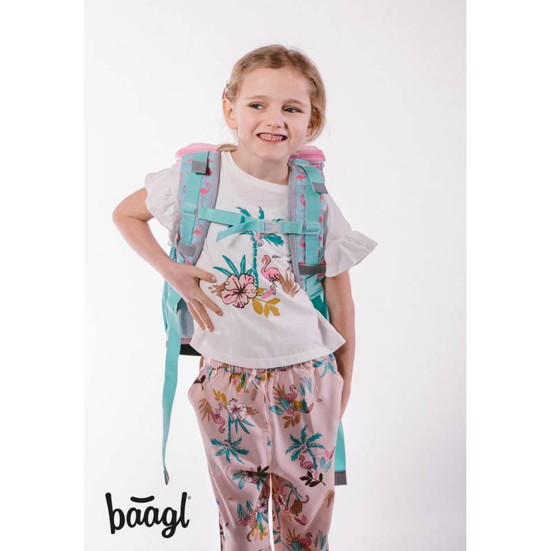 BAAGL SADA 3 Zippy Plameňák: aktovka, penál, sáček BAAGL SADA 3 Zippy Plameňák: aktovka, penál, sáček