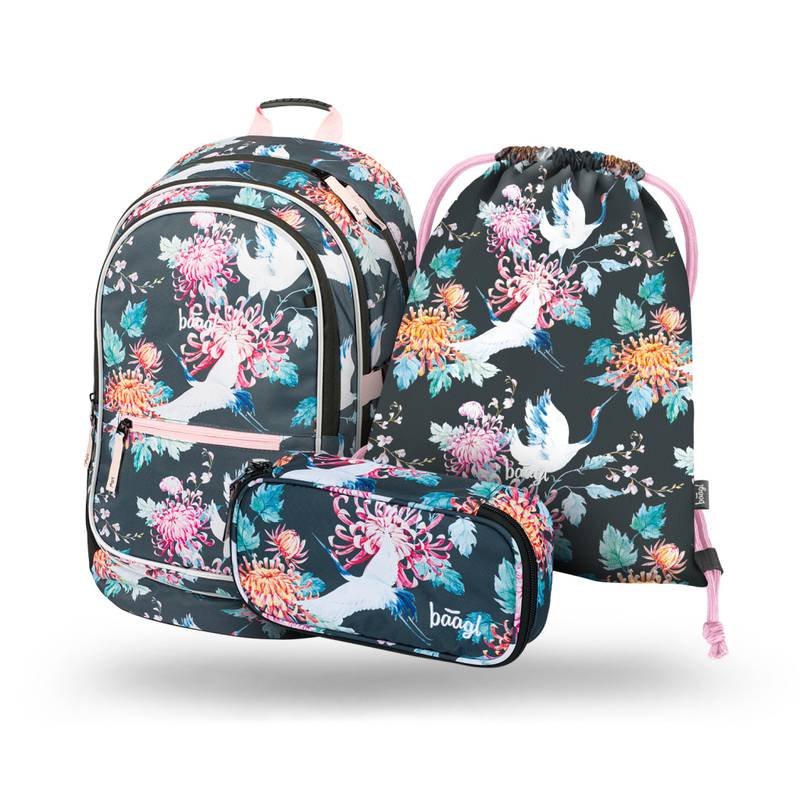 BAAGL SADA 3 Core Birds: batoh, penál, sáček BAAGL SADA 3 Core Birds: batoh, penál, sáček