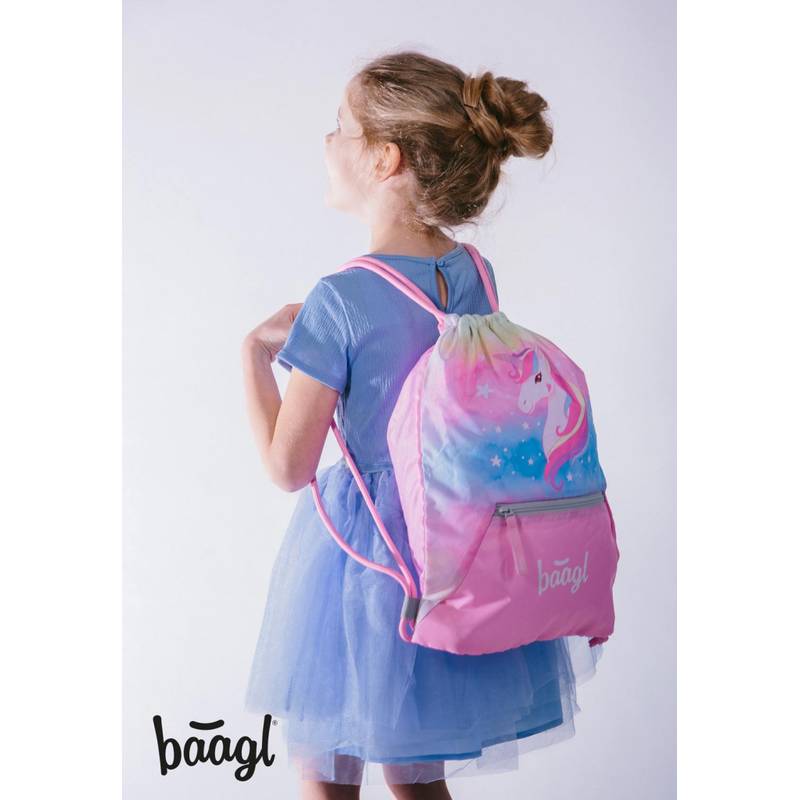 BAAGL SADA 3 Airy Rainbow Unicorn: atkovka, penál, sáček BAAGL SADA 3 Airy Rainbow Unicorn: atkovka, penál, sáček