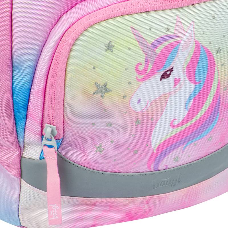 BAAGL SADA 3 Airy Rainbow Unicorn: atkovka, penál, sáček BAAGL SADA 3 Airy Rainbow Unicorn: atkovka, penál, sáček