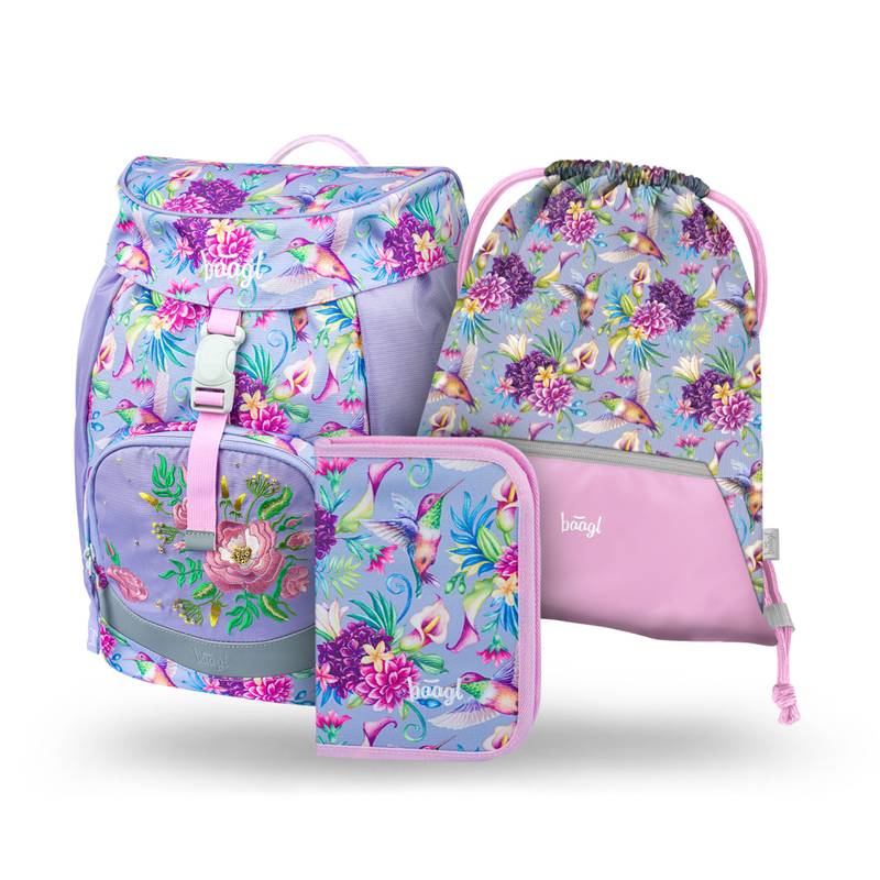 BAAGL SADA 3 Airy Kolibřík: atkovka, penál, sáček BAAGL SADA 3 Airy Kolibřík: atkovka, penál, sáček