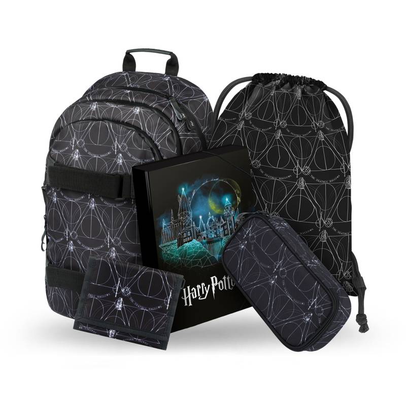 BAAGL SET 5 Skate Harry Potter Relikvie smrti: batoh, peračník, sáček, desky, peněženka BAAGL SET 5 Skate Harry Potter Relikvie smrti: batoh, peračník, sáček, desky, peněženka