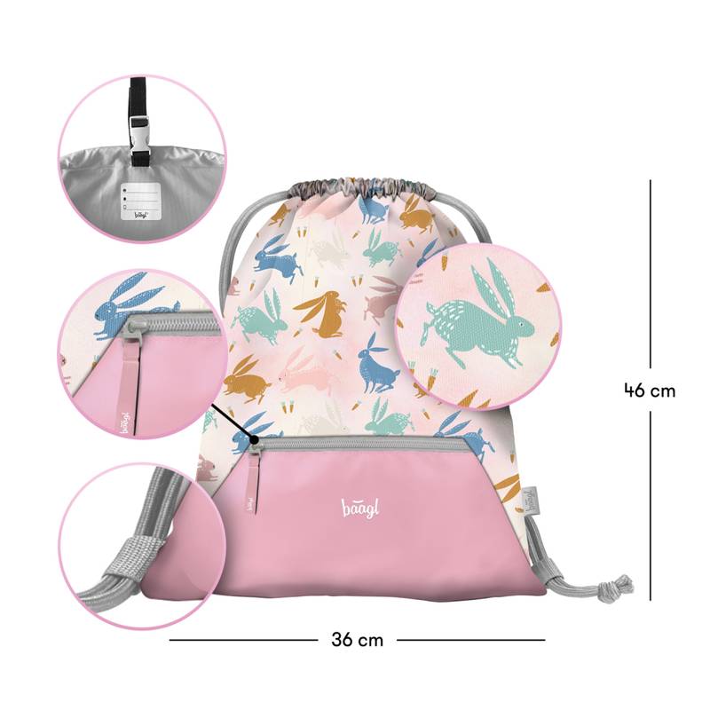 BAAGL SET 3 Zippy Bunny: atkovka, penál, sáček BAAGL SET 3 Zippy Bunny: atkovka, penál, sáček