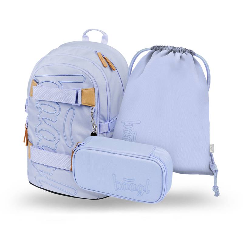 BAAGL SADA 3 Skate Lilac: batoh, penál, sáček BAAGL SADA 3 Skate Lilac: batoh, penál, sáček