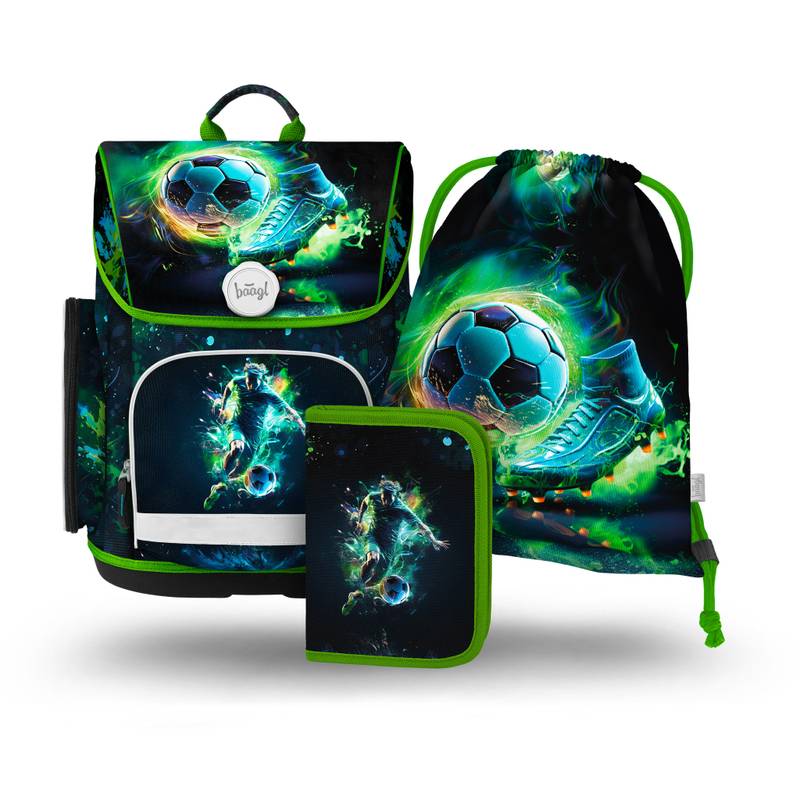 BAAGL SADA 3 Ergo Fotbal Hráč: aktovka, penál, sáček BAAGL SADA 3 Ergo Fotbal Hráč: aktovka, penál, sáček