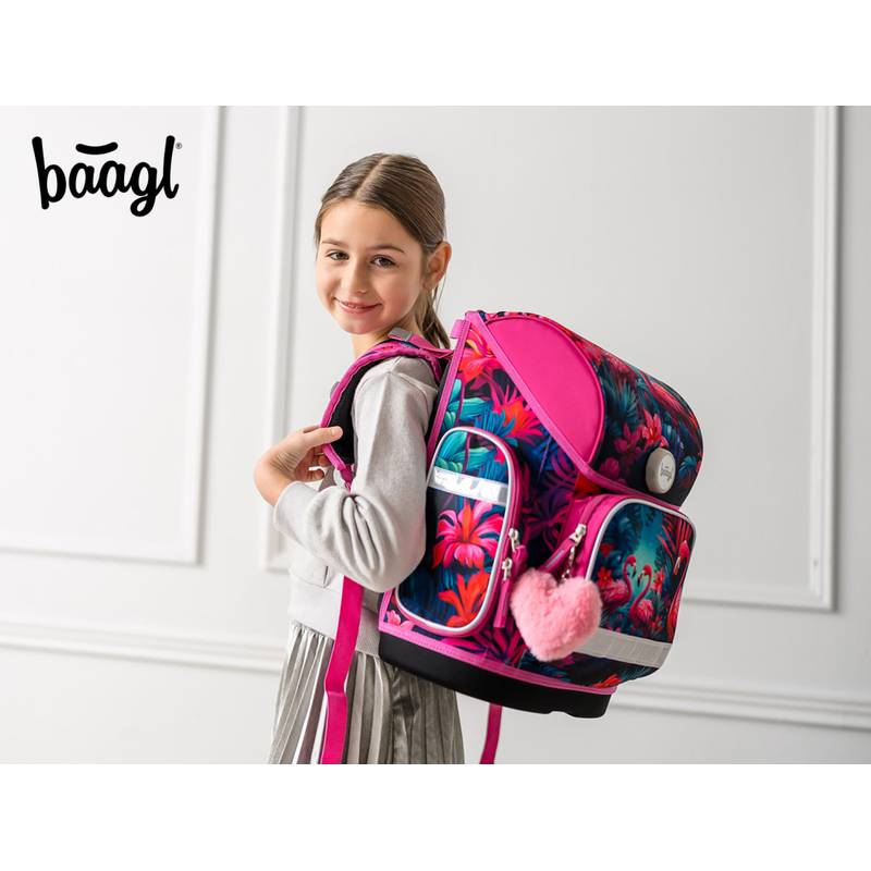 BAAGL SADA 3 Ergo Plameňáci: aktovka, penál, sáček BAAGL SADA 3 Ergo Plameňáci: aktovka, penál, sáček