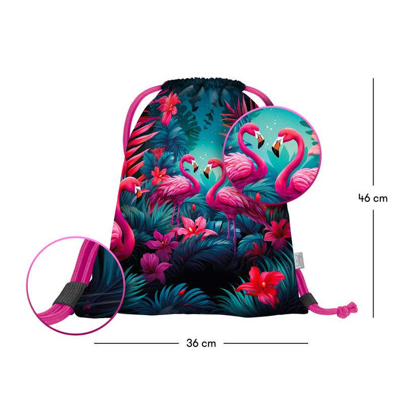 BAAGL SADA 3 Ergo Plameňáci: aktovka, penál, sáček BAAGL SADA 3 Ergo Plameňáci: aktovka, penál, sáček