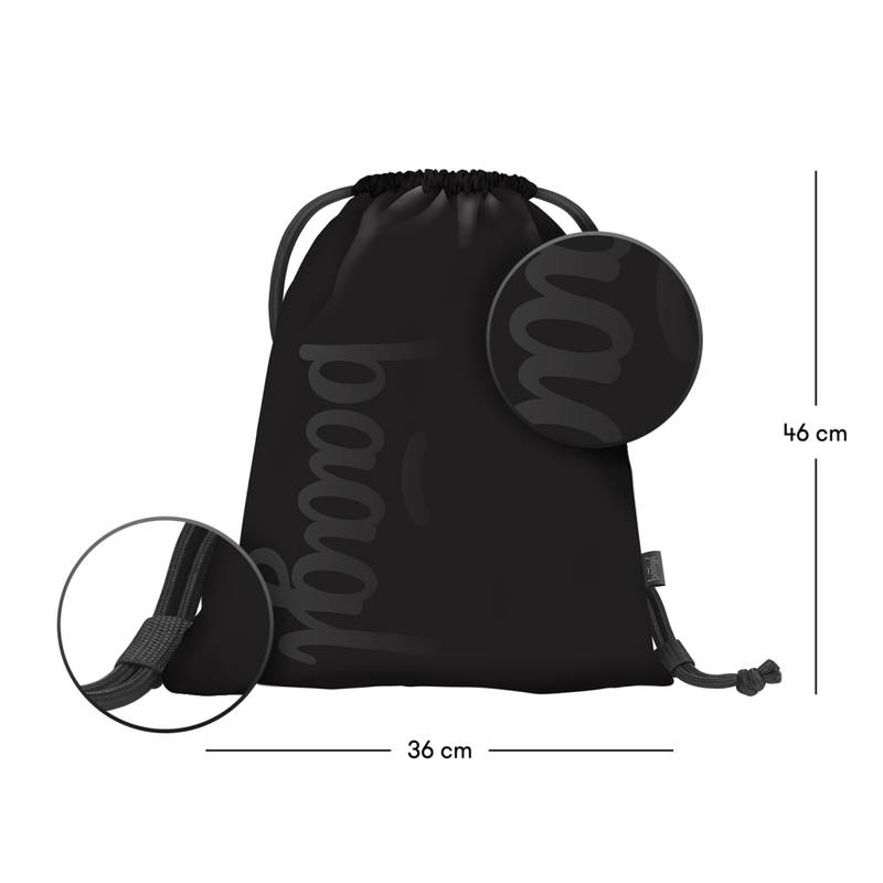 BAAGL SADA 3 Coolmate Black: batoh, penál, sáček BAAGL SADA 3 Coolmate Black: batoh, penál, sáček