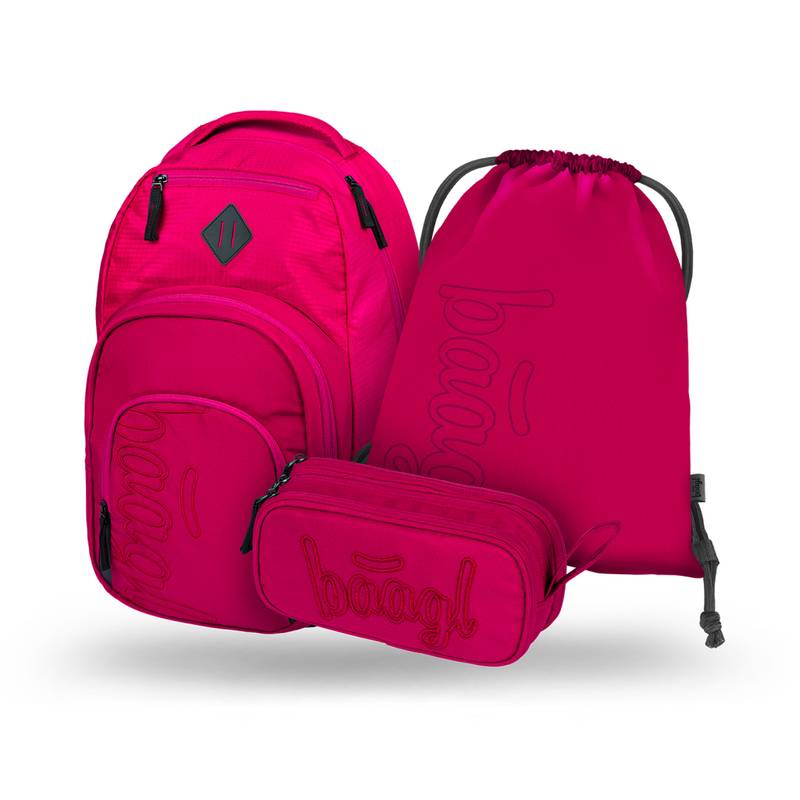 BAAGL SADA 3 Coolmate Ruby: batoh, penál, sáček BAAGL SADA 3 Coolmate Ruby: batoh, penál, sáček