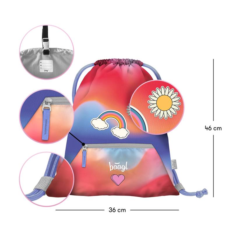 BAAGL SADA 3 Airy Hippie: batoh, penál, sáček BAAGL SADA 3 Airy Hippie: batoh, penál, sáček