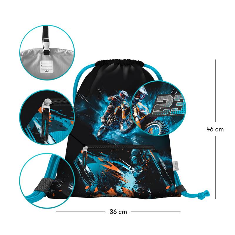 BAAGL SADA 3 Airy Motor Bike: batoh, penál, sáček BAAGL SADA 3 Airy Motor Bike: batoh, penál, sáček