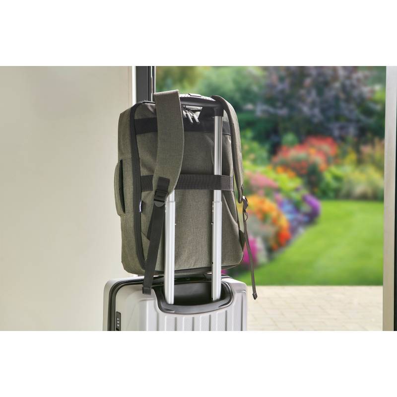 rPET (300D) polyesterový batoh na notebook Eulalia, čierna rPET (300D) polyesterový batoh na notebook Eulalia, čierna