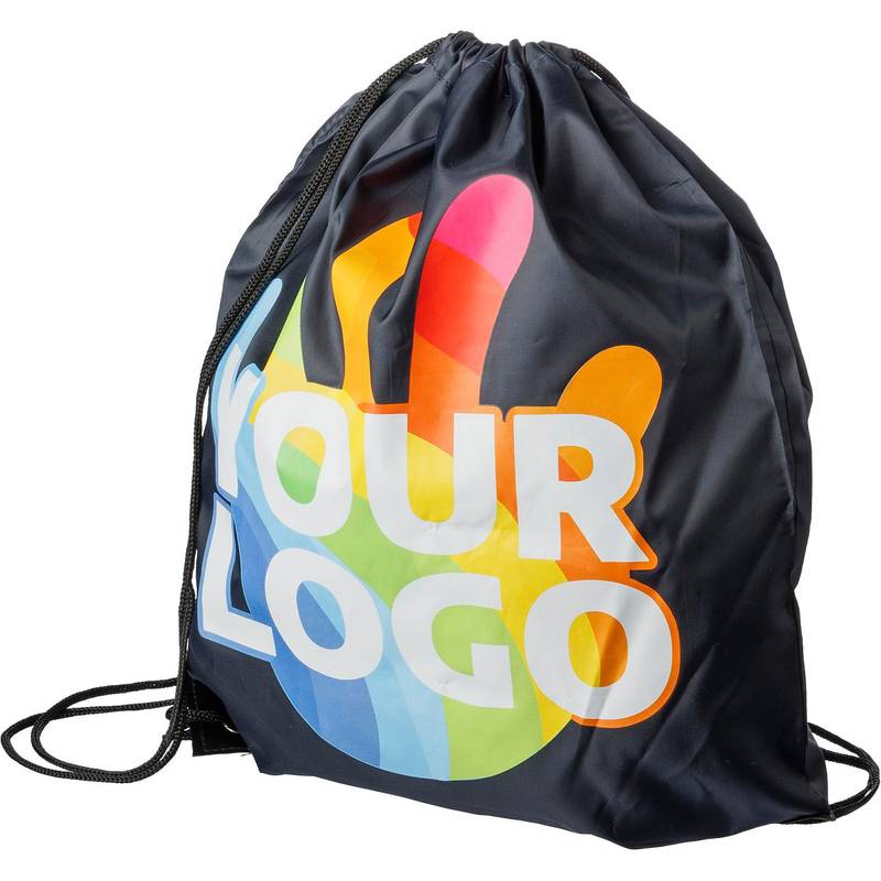 rPET polyester (210D) stahovací batoh Calix, černá rPET polyester (210D) stahovací batoh Calix, černá