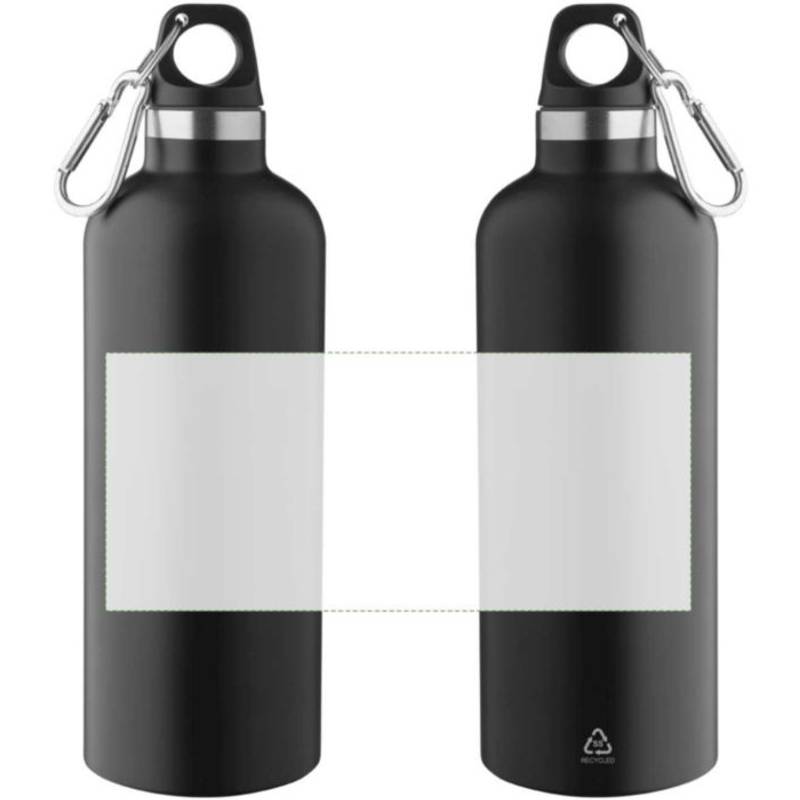 Recyklovaná nerezová fľaša s dvojitou stenou (500 ml) Lysandra, čierna Recyklovaná nerezová fľaša s dvojitou stenou (500 ml) Lysandra, čierna