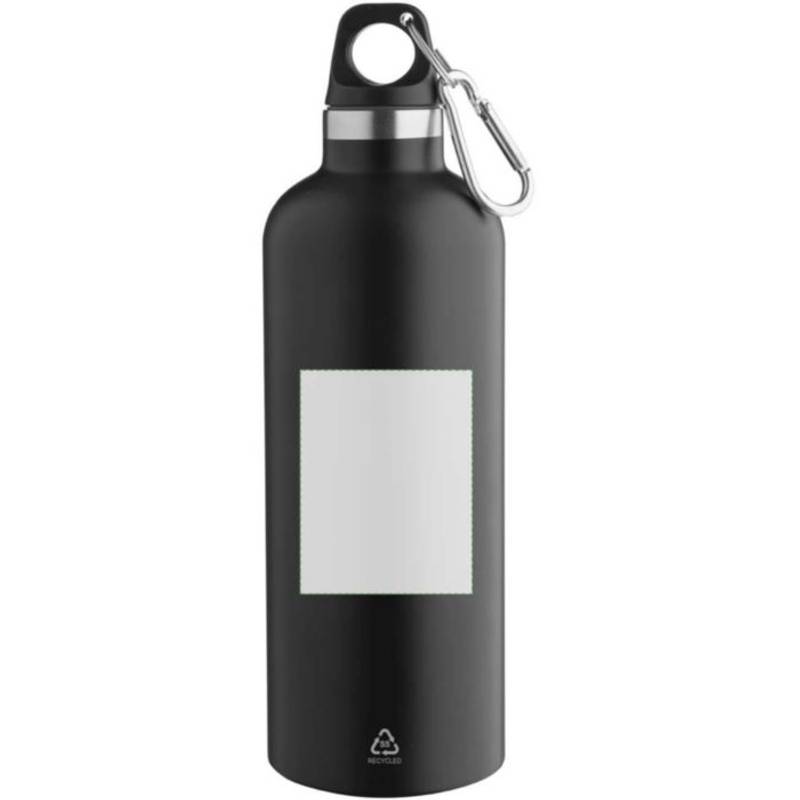 Recyklovaná nerezová fľaša s dvojitou stenou (500 ml) Lysandra, čierna Recyklovaná nerezová fľaša s dvojitou stenou (500 ml) Lysandra, čierna