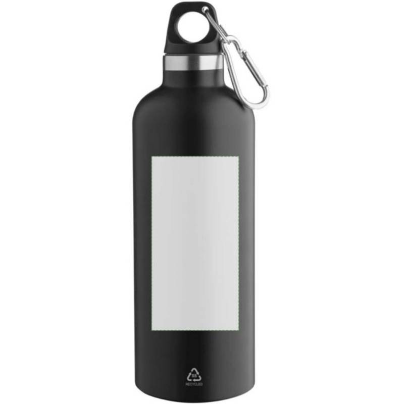 Recyklovaná nerezová fľaša s dvojitou stenou (500 ml) Lysandra, čierna Recyklovaná nerezová fľaša s dvojitou stenou (500 ml) Lysandra, čierna