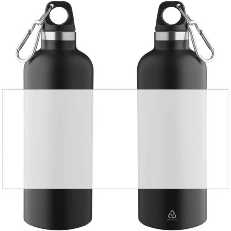 Recyklovaná nerezová fľaša s dvojitou stenou (500 ml) Lysandra, čierna Recyklovaná nerezová fľaša s dvojitou stenou (500 ml) Lysandra, čierna