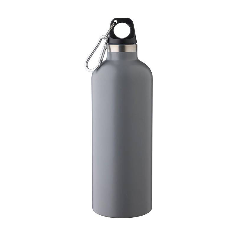 Recyklovaná nerezová dvoustěnná láhev (500 ml) Lysandra, černá Recyklovaná nerezová dvoustěnná láhev (500 ml) Lysandra, černá