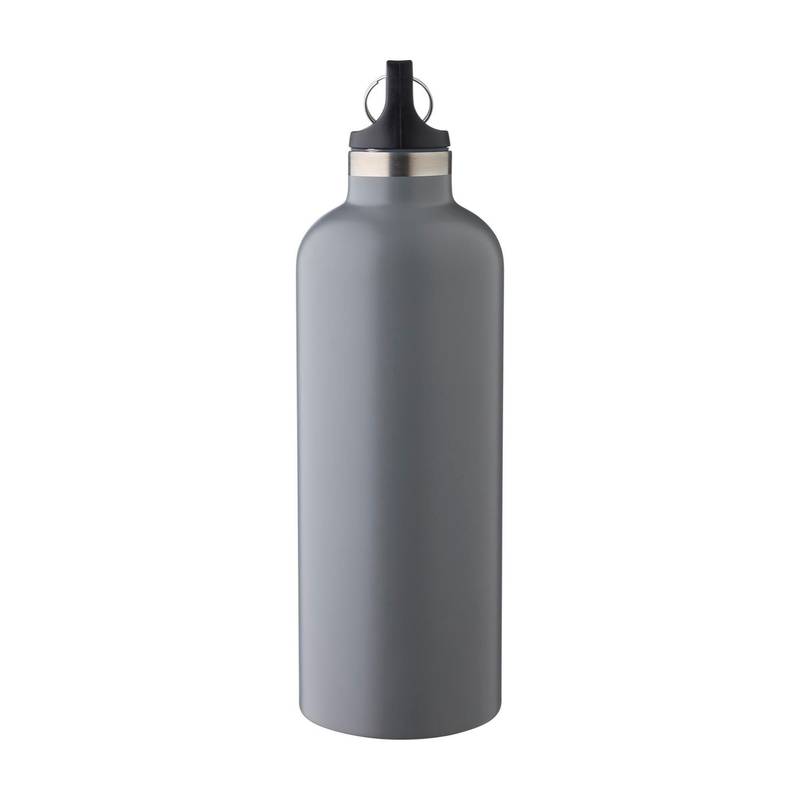 Recyklovaná nerezová dvoustěnná láhev (500 ml) Lysandra, černá Recyklovaná nerezová dvoustěnná láhev (500 ml) Lysandra, černá