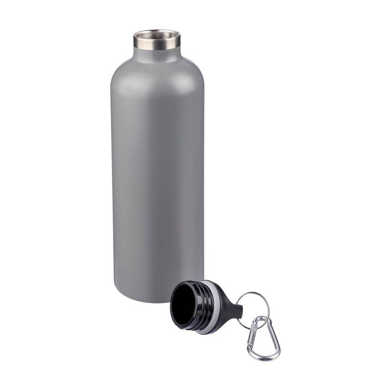 Recyklovaná nerezová dvoustěnná láhev (500 ml) Lysandra, černá Recyklovaná nerezová dvoustěnná láhev (500 ml) Lysandra, černá