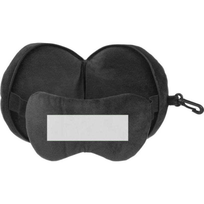 Polytesterový cestovní polštář Leontine, černá Polytesterový cestovní polštář Leontine, černá