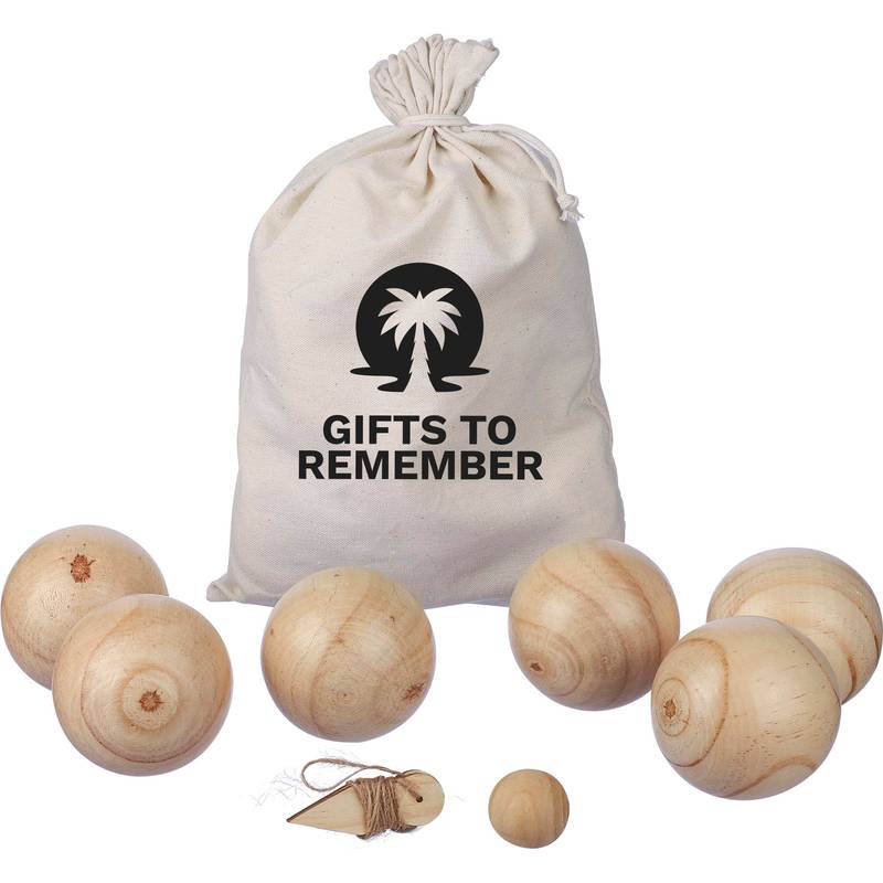 Dřevěný míčový herní set Quillian, hnědá Dřevěný míčový herní set Quillian, hnědá