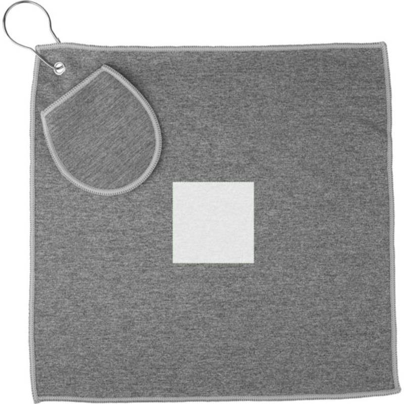 rPET golfový uterák Idris, čierna rPET golfový uterák Idris, čierna